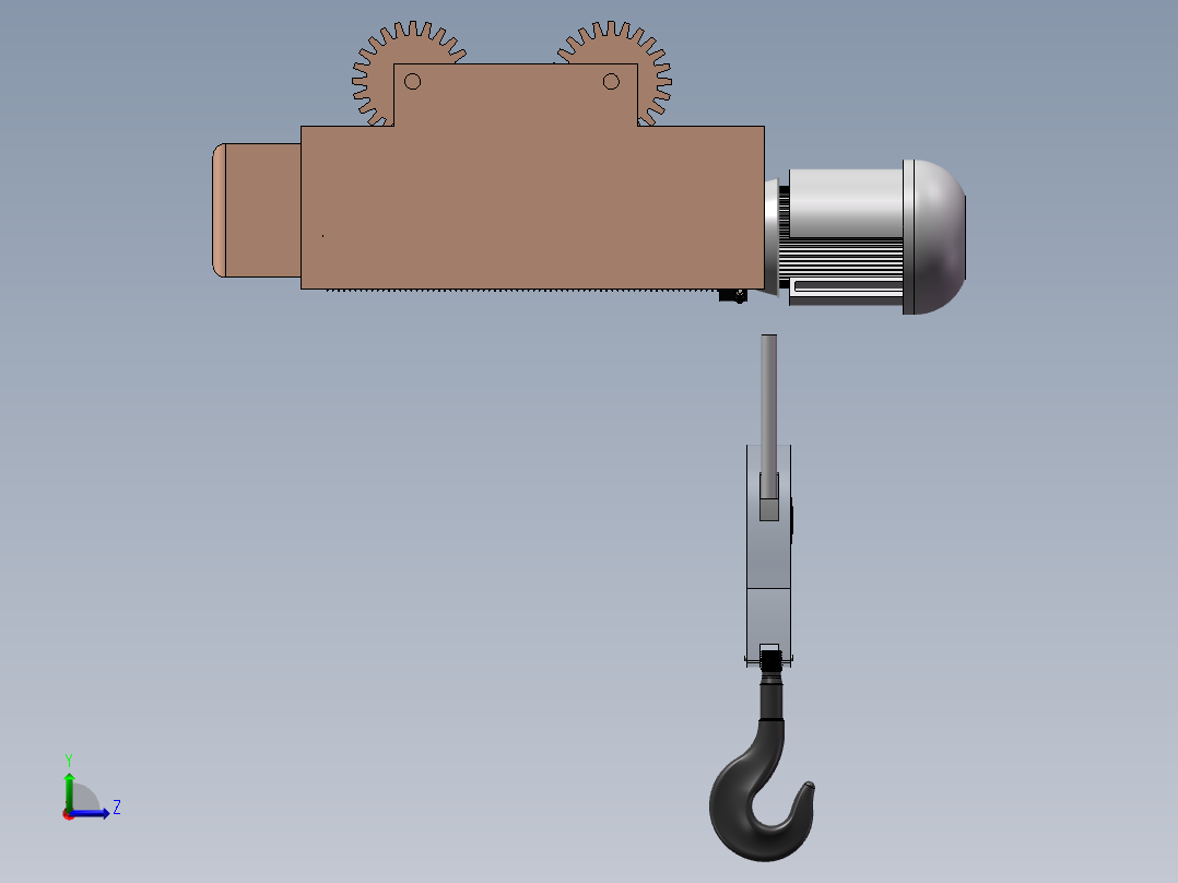 3吨电动葫芦模型设计809563==400左视图