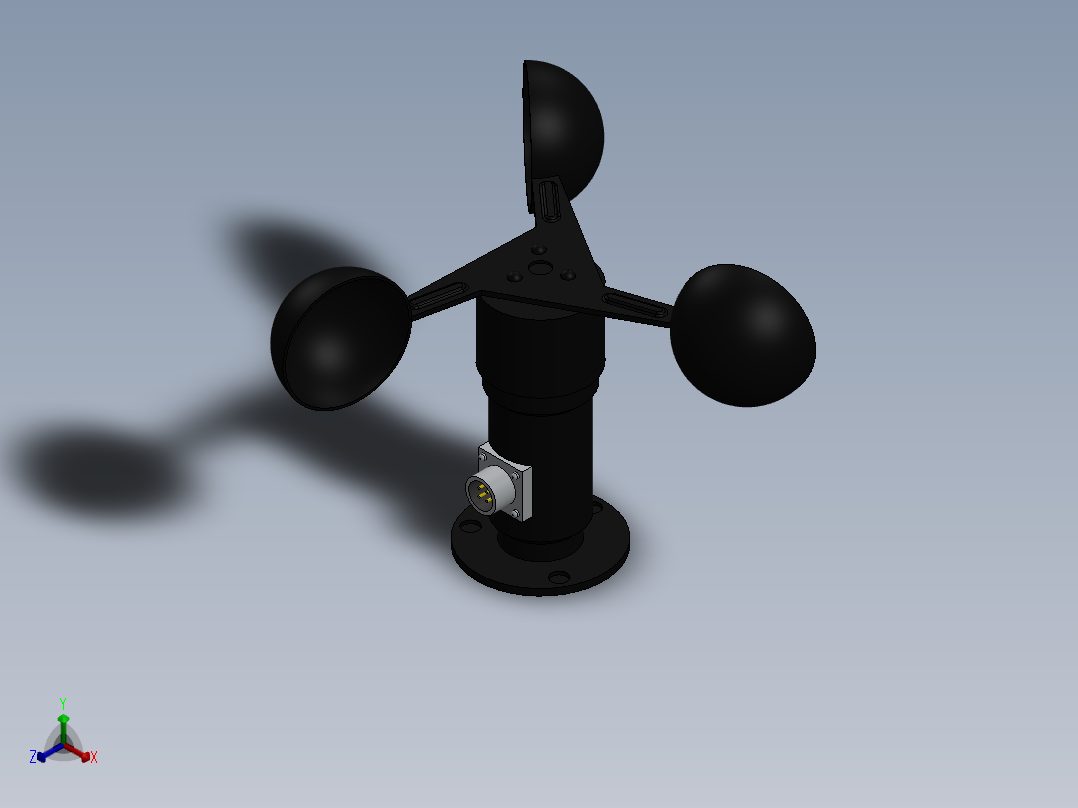 风向仪模型正等轴测图