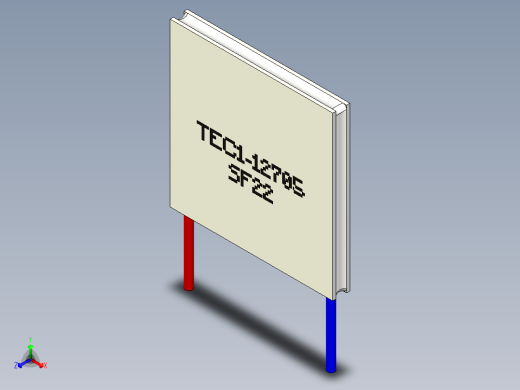 热电帕尔贴模块元件，40,0 x 40,0 x 4,2毫米，带硅胶周边密封。12v直流电，最大电流为5A，最大温度为61℃