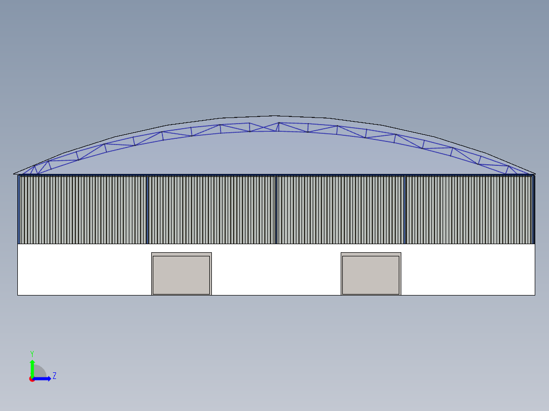 工业厂房左视图