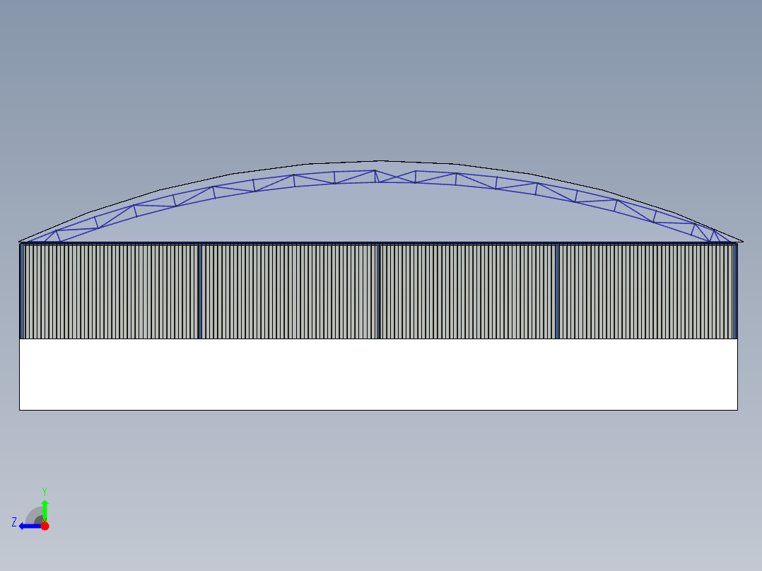 工业厂房右视图