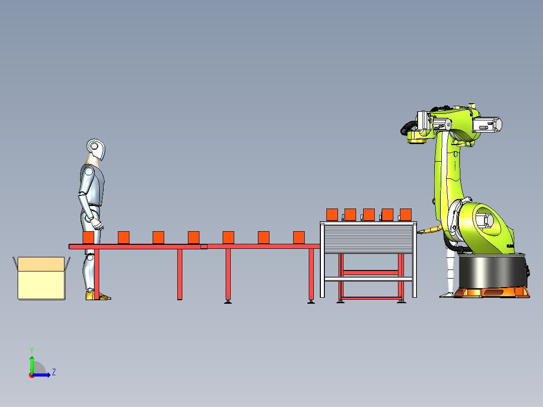 供货运输打包一体化生产线左视图