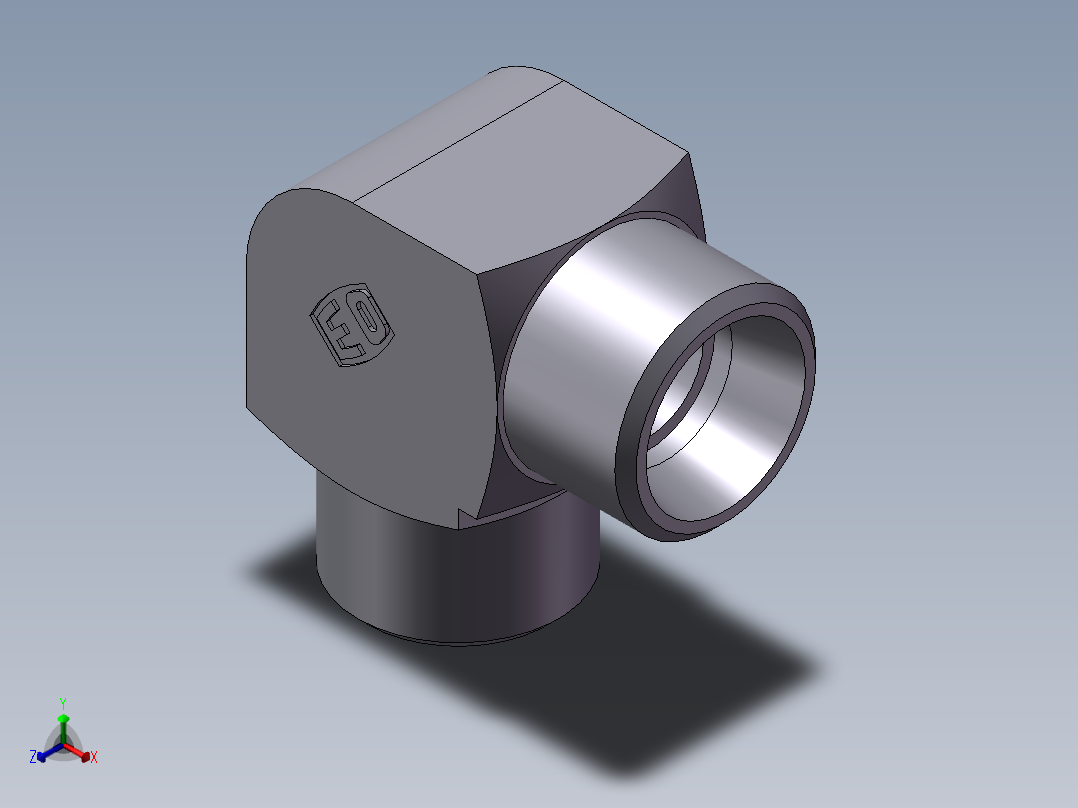 弯接头-W、1C9-18正等轴测图