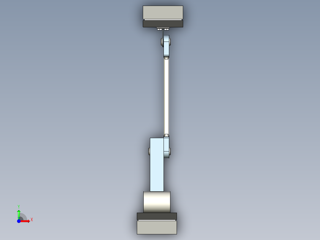 钢棒支撑的梁前视图