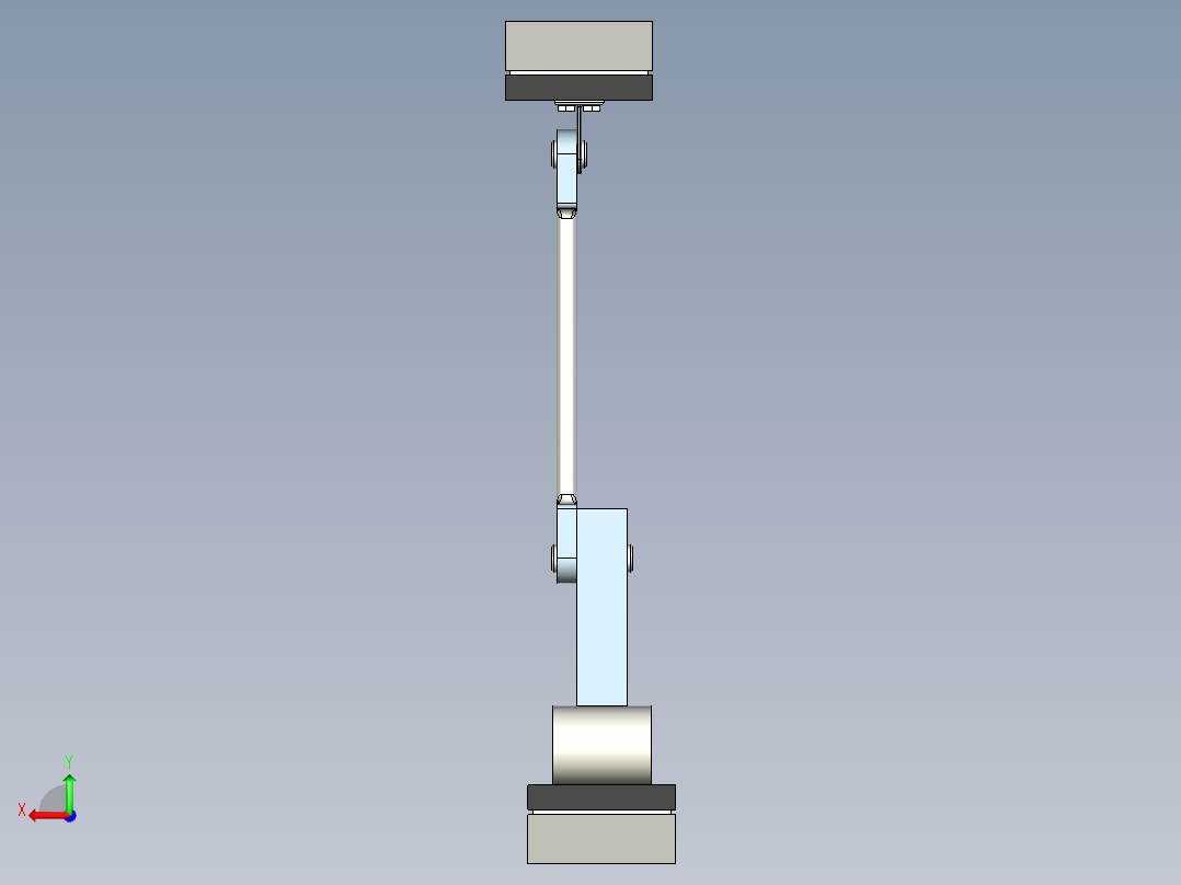 钢棒支撑的梁后视图