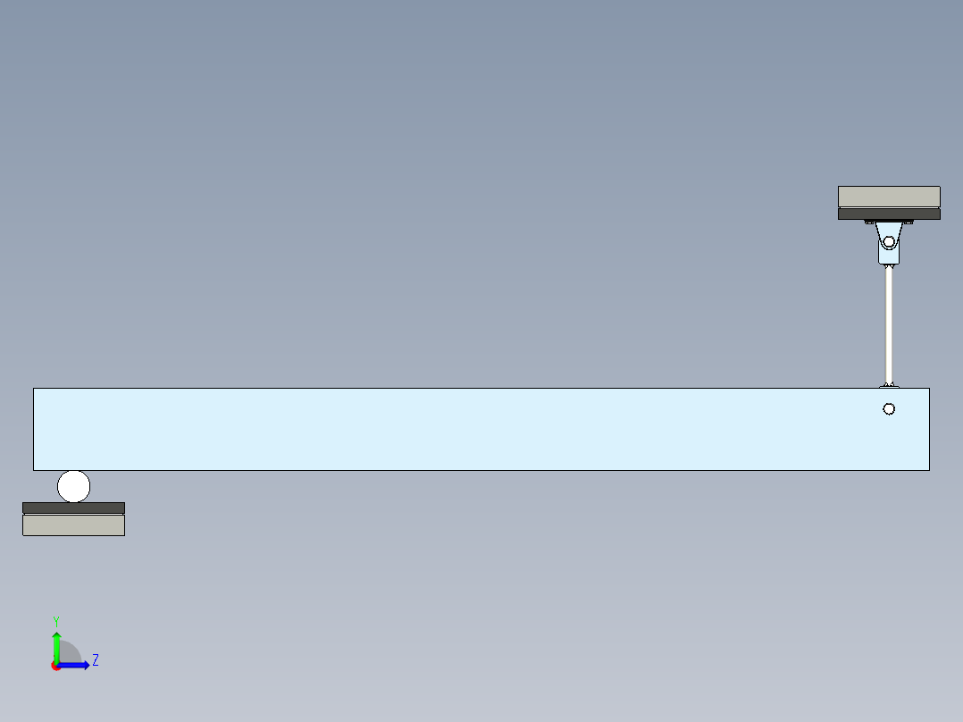钢棒支撑的梁左视图