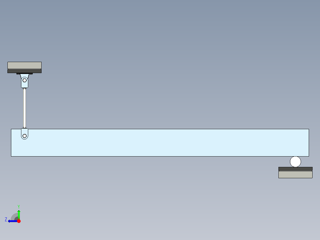 钢棒支撑的梁右视图