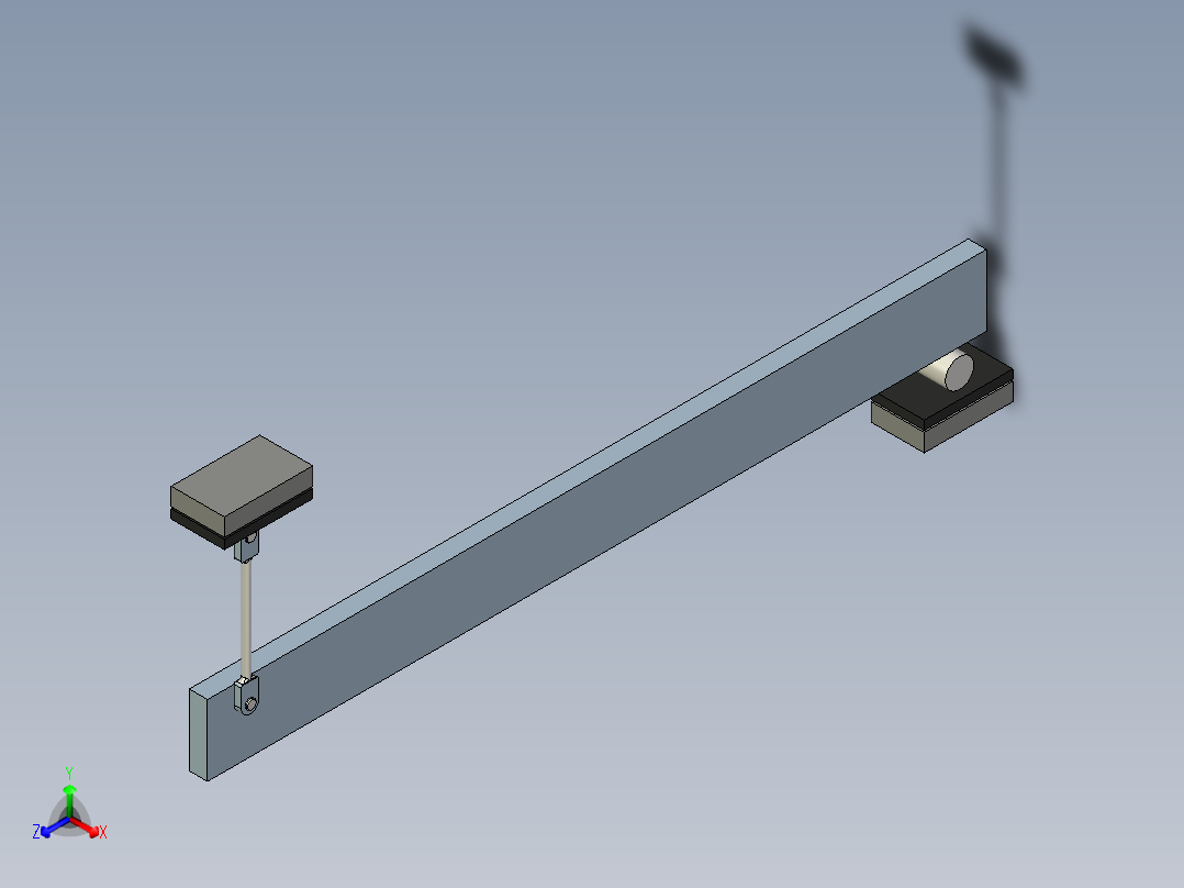 钢棒支撑的梁正等轴测图
