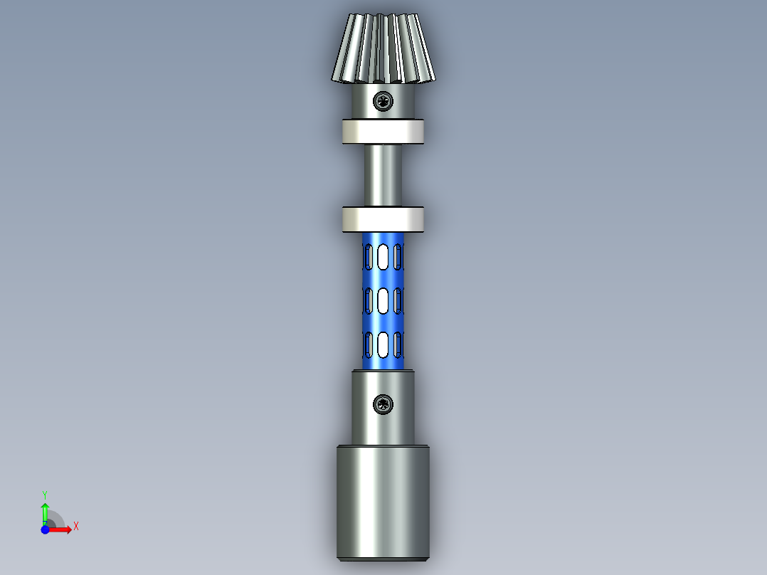 B2005164-遥控直升机，尾桨轴。前视图