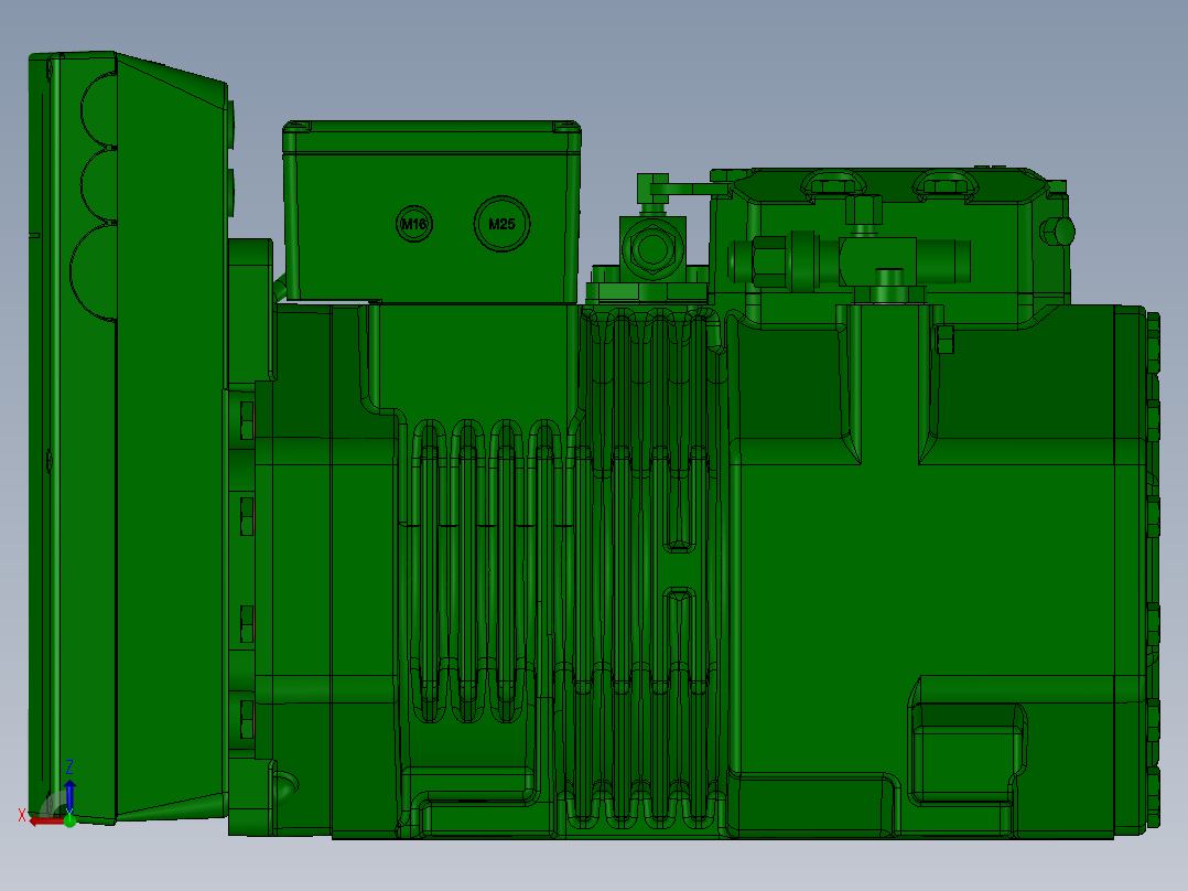 压缩机Bitzer模型2des3f1后视图