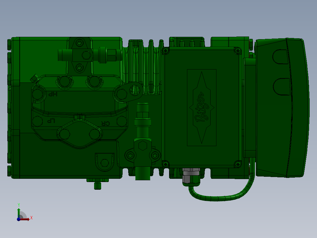压缩机Bitzer模型2des3f1俯视图