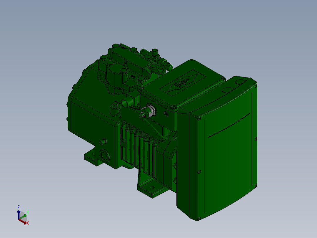 压缩机Bitzer模型2des3f1正等轴测图