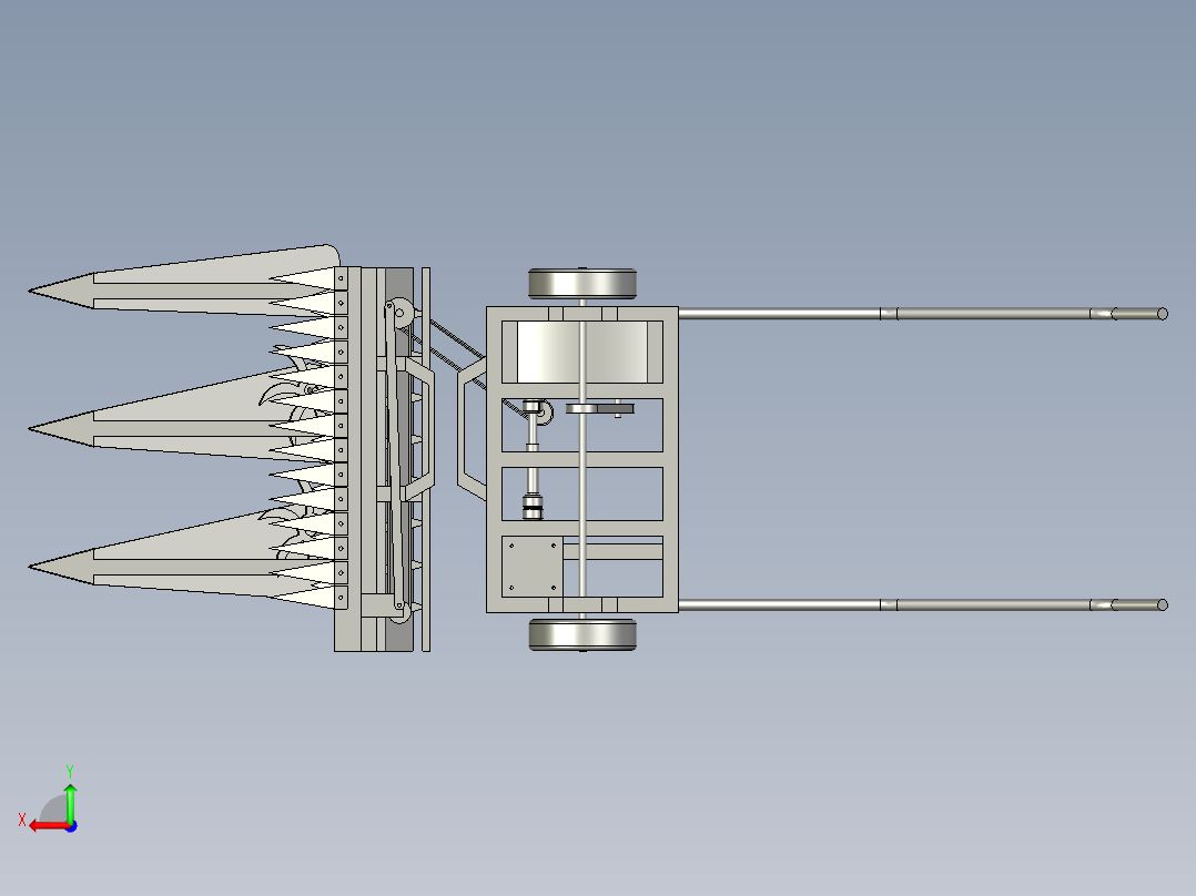 小型智能叶菜类蔬菜收割机设计后视图