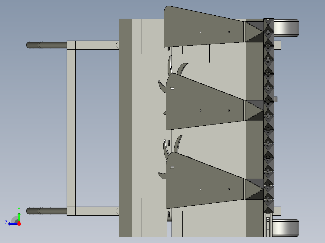 小型智能叶菜类蔬菜收割机设计右视图