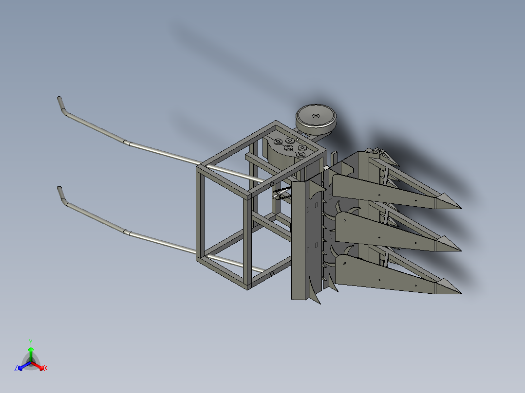 小型智能叶菜类蔬菜收割机设计正等轴测图