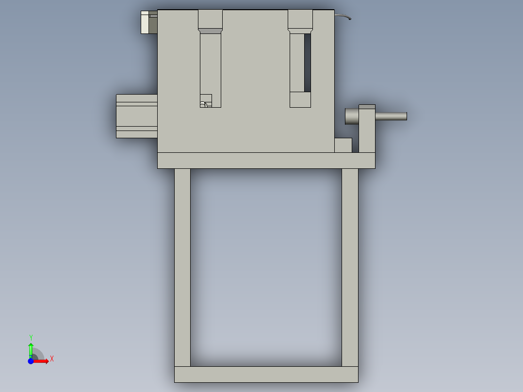 泵体分料机构前视图