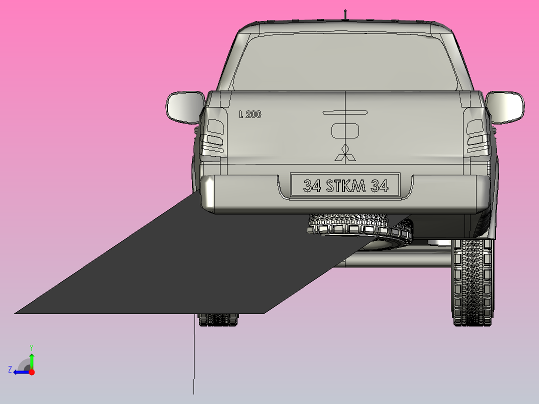 三菱L200型皮卡车右视图