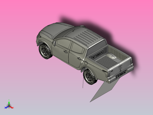 三菱L200型皮卡车正等轴测缩略图