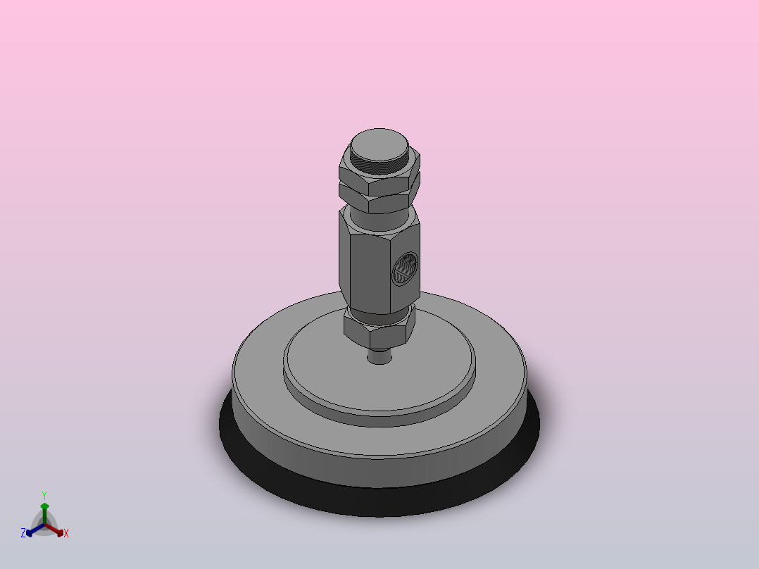 PUYKB 120~150摇摆型真空吸盘[PUYKB-120-S]正等轴测图