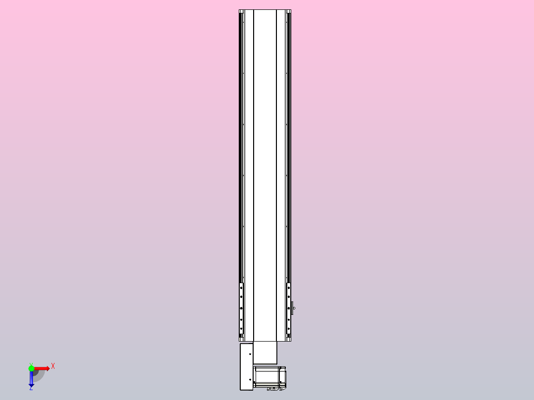 皮带直线轴半封闭可选导轨TPA-HNB-202D-140-L950-ML-Y-P75-N3俯视图
