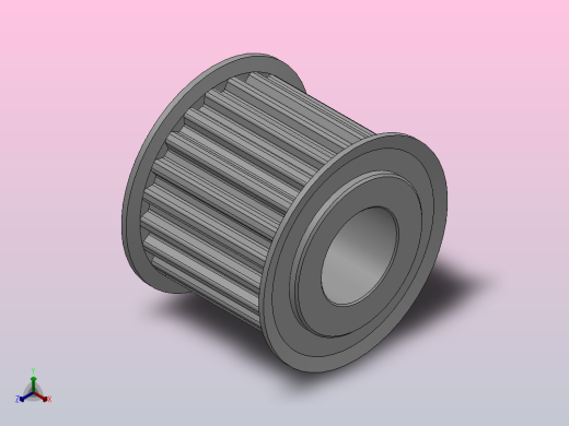 标准型梯形齿同步带轮T5型_ST5HC-22-25-dc16-A正等轴测缩略图