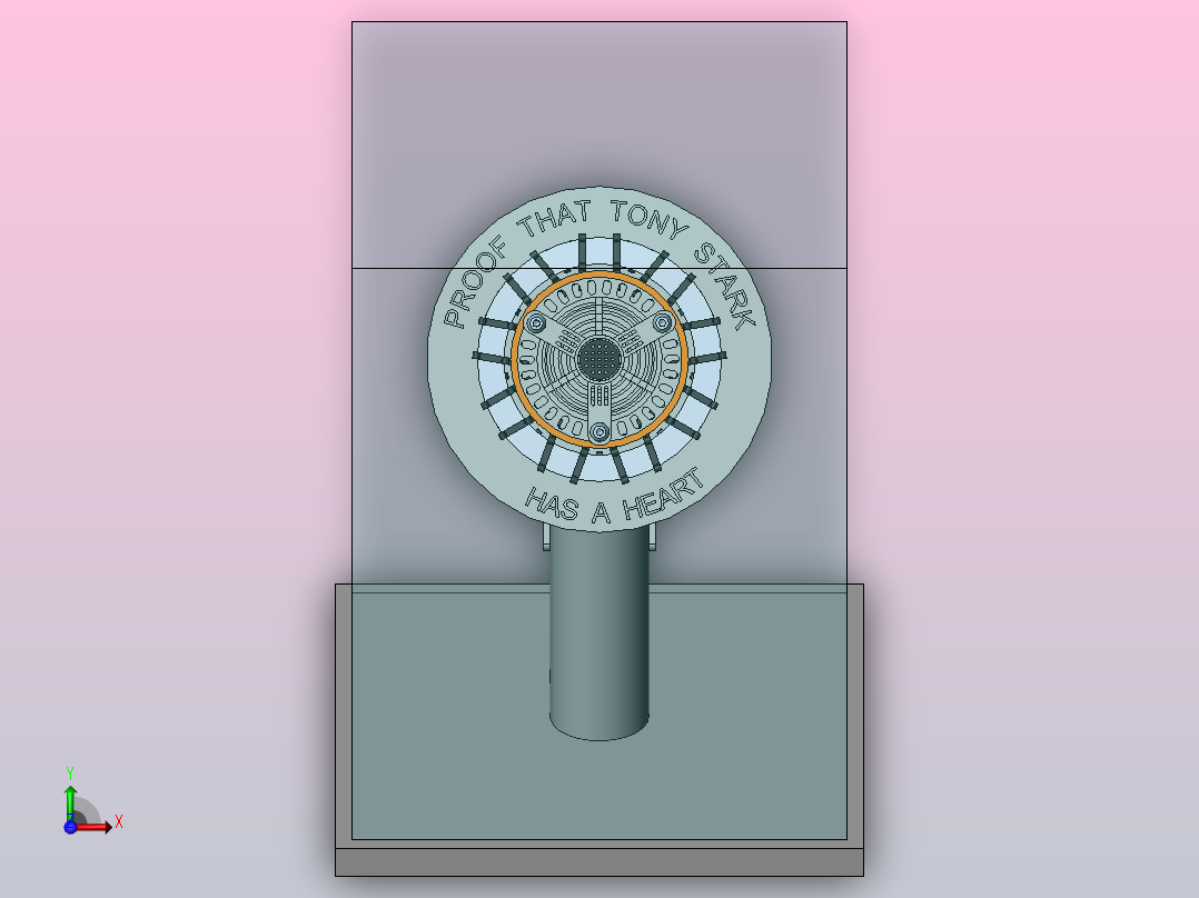 钢铁侠反应堆详细模型前视图
