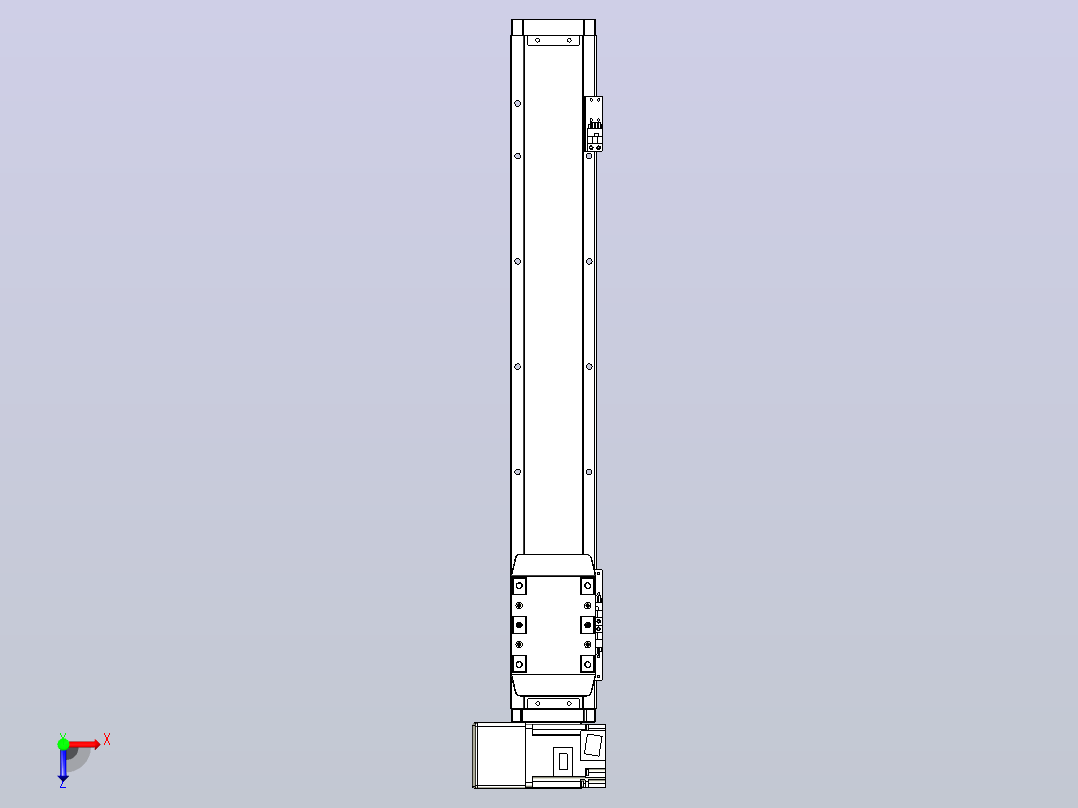 机器人皮带驱动直线轴TPA-GCB-80-P60-L450-LU-M20-N3俯视图