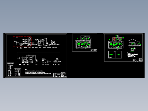 印染废水处理工程设计cad施工图纸