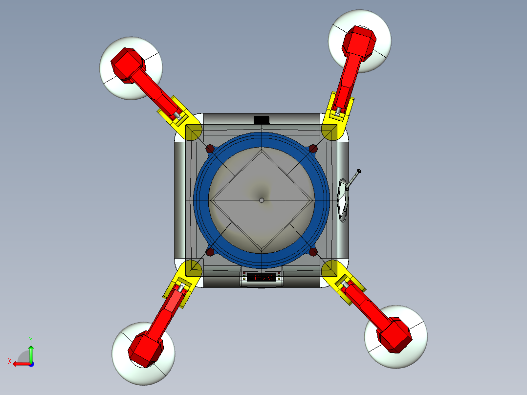 全自动幕墙清洗机器人、蜘蛛清道夫3D模型后视图