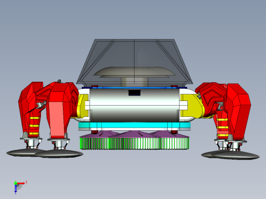 全自动幕墙清洗机器人、蜘蛛清道夫3D模型俯视缩略图