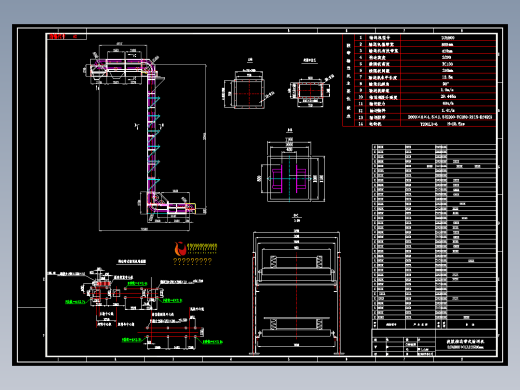 90°大倾角输送机图纸DJA800×Lh12.5米总图