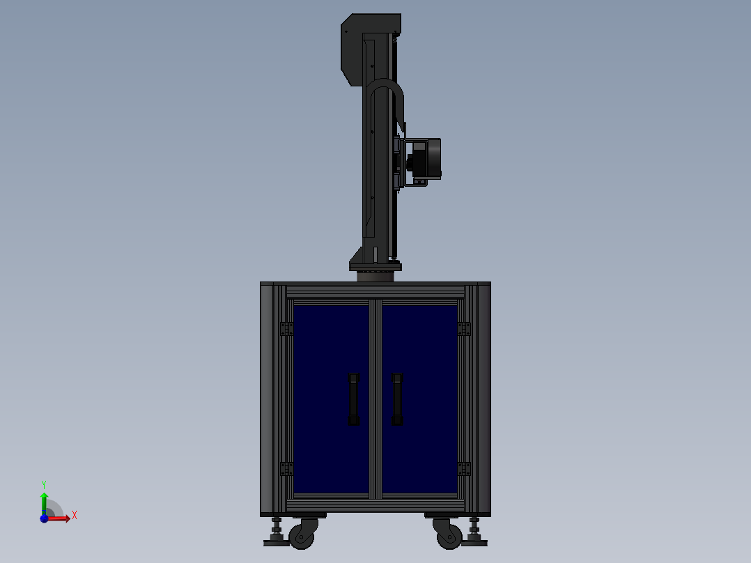三轴取放料机械手冲床机械手油压机上下料3d上下料机械手3d模型前视图