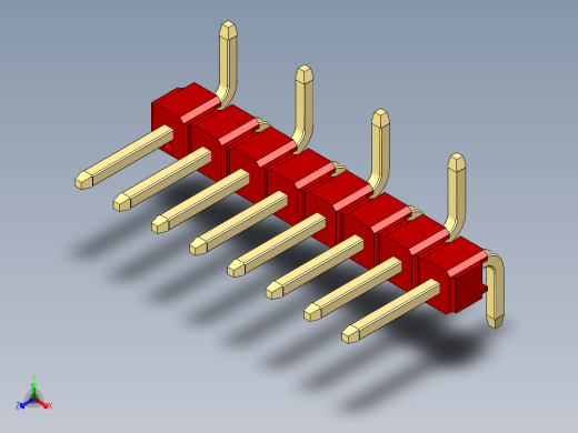 彩色公排针 100mil 2.54mm 系列-DS1022_red_08p_100mil_Type_SMT_R1_rev1.0