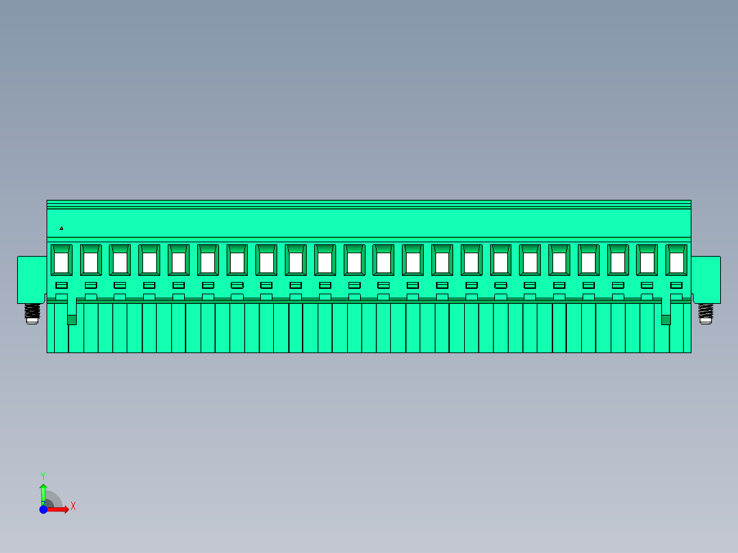DEGSON 2EDG（M） 系列 5.0mm 螺丝锁紧可插拔接线端子组-2EDGKAM-5.0-22P-14-00AH前视图