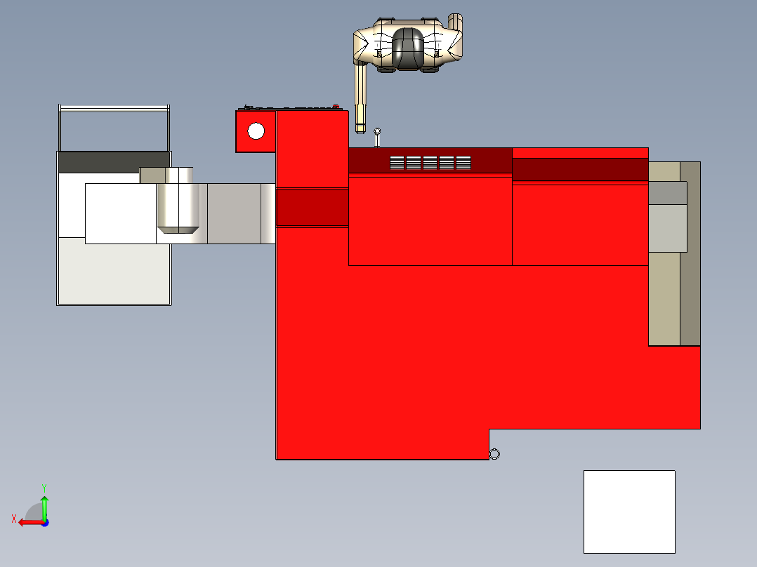 转塔数控车床后视图