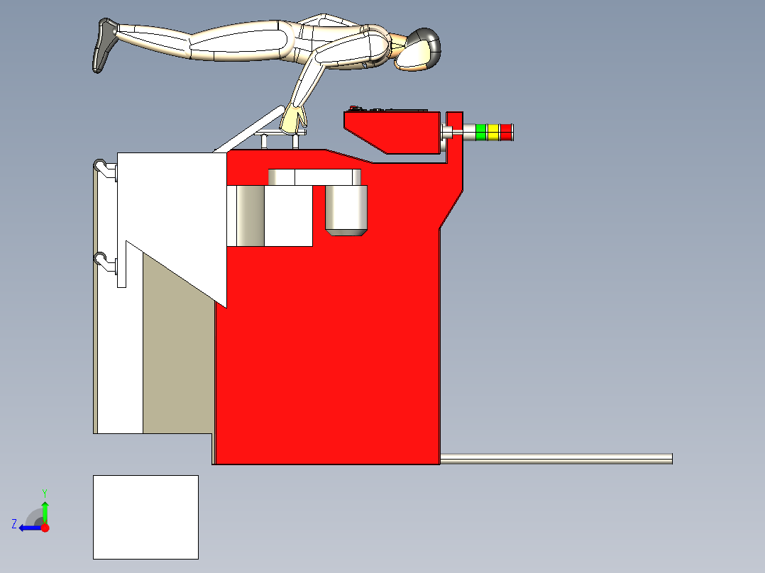 转塔数控车床右视图