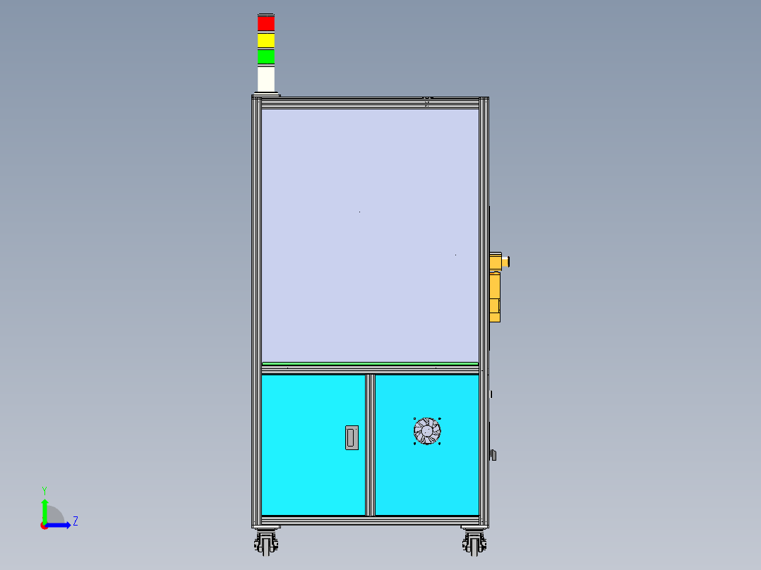 三轴自动点胶机左视图