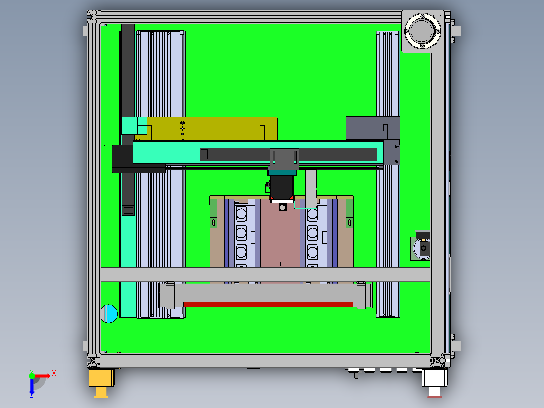 三轴自动点胶机俯视图