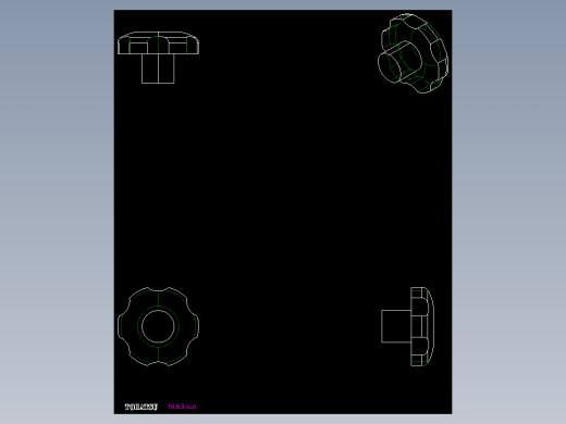 星型把手(不銹鋼)HK-SUS-2D多系列多零件图纸模型