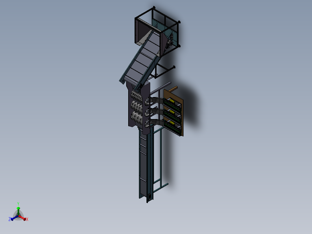 土豆筛选机正等轴测图