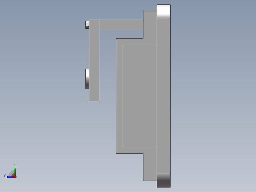 定位板夹具设计右视图