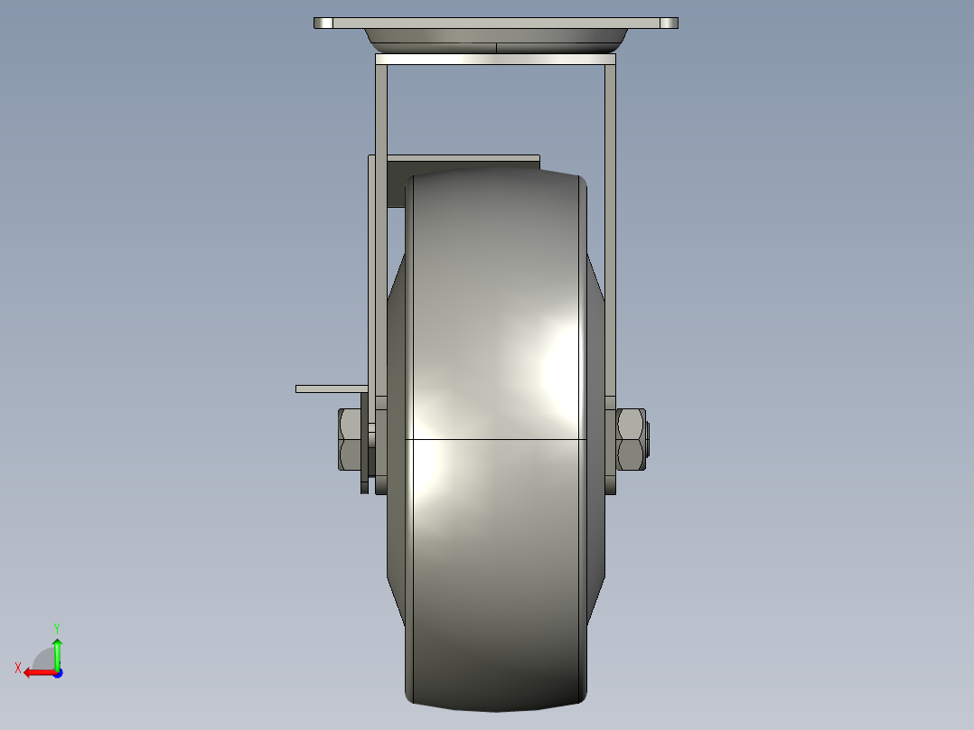 6寸万向轮后视图