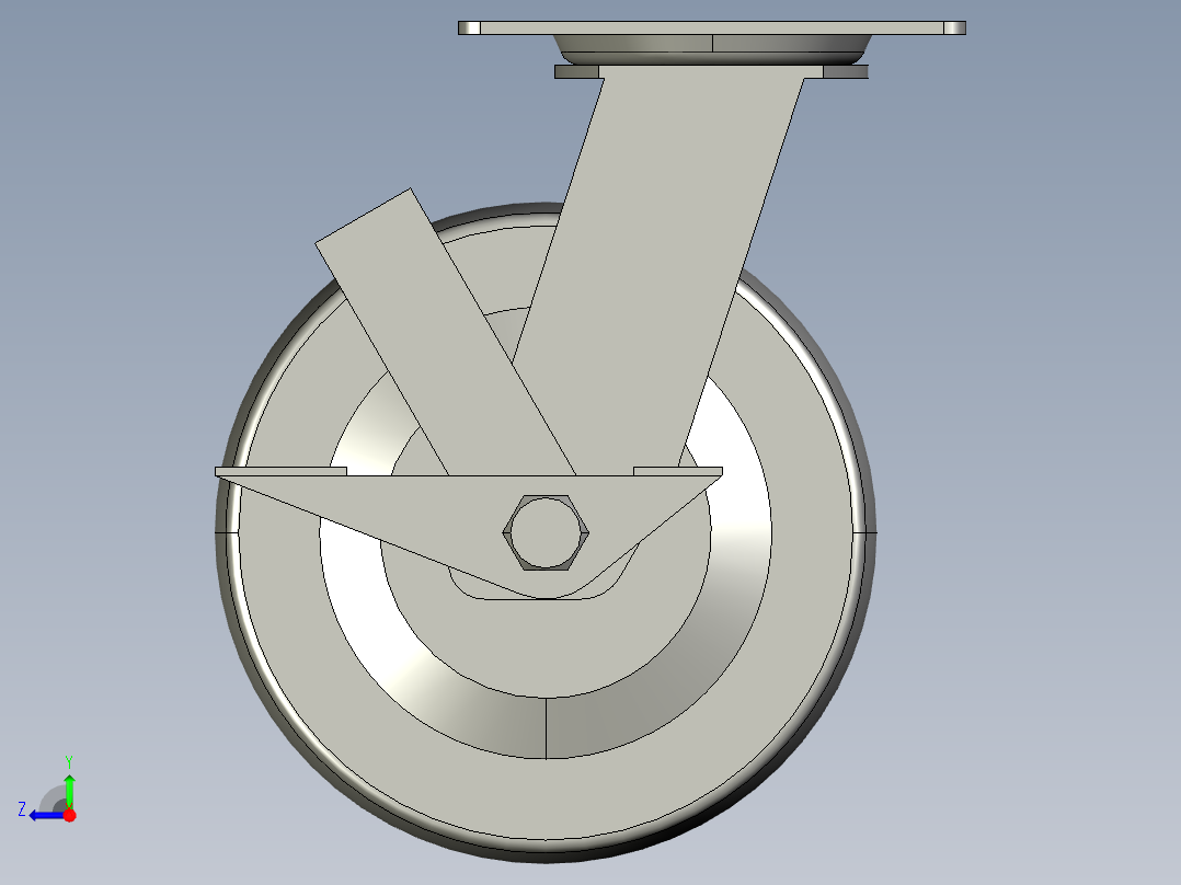 6寸万向轮右视图