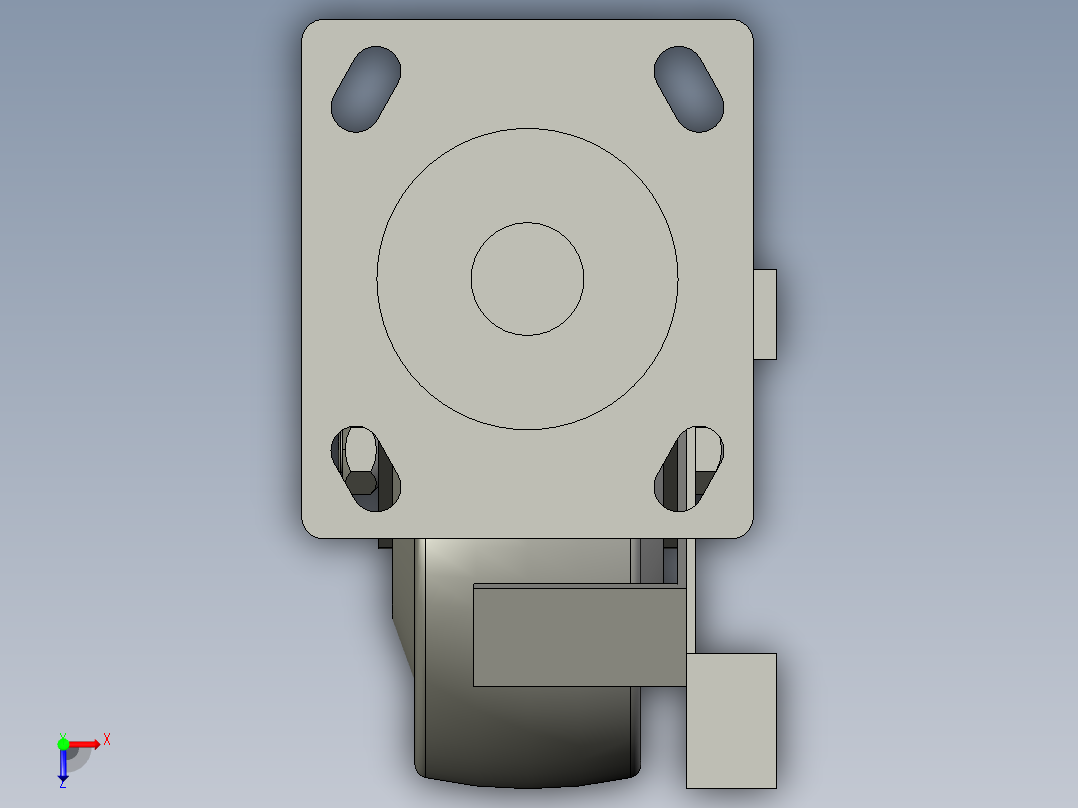 6寸万向轮俯视图