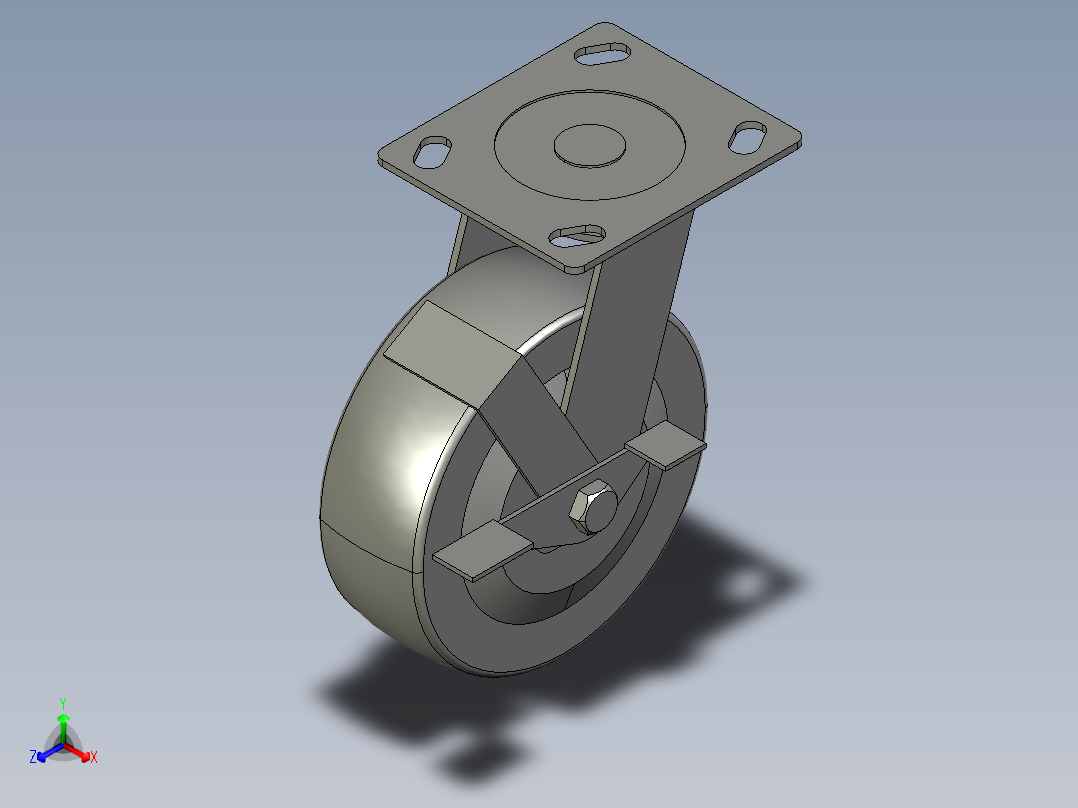 6寸万向轮正等轴测图