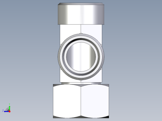 卡套式工业通用硬管接头EO_Swivel_nut_run_tee_EL22LOMDCF右视缩略图