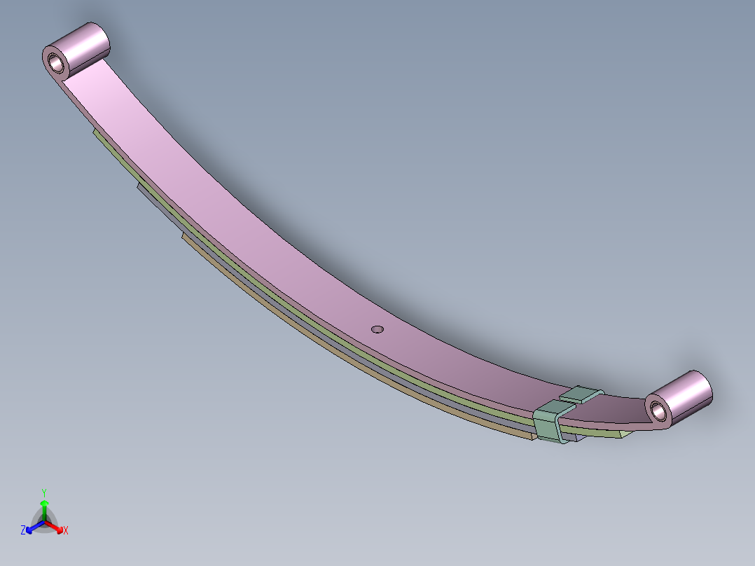 汽车卡车货车车辆板簧正等轴测图