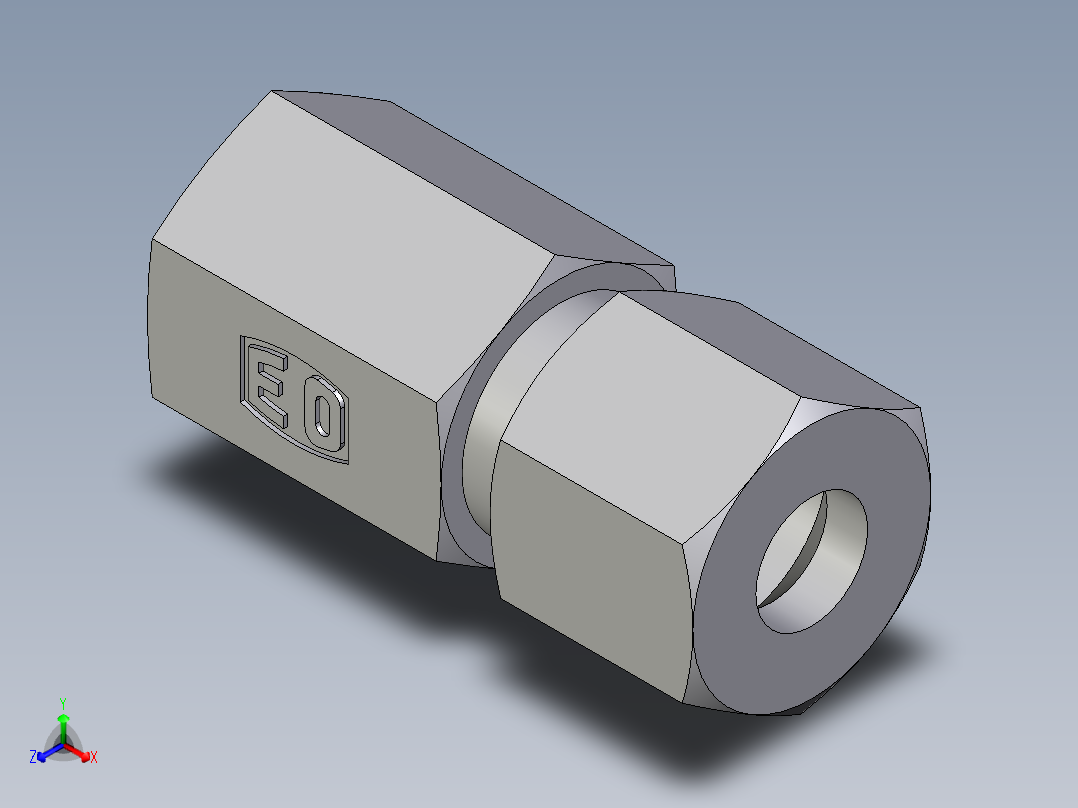 卡套式工业通用硬管接头EO_Swivel_connector_GAI08LM71主视图