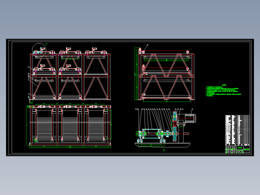 三层三列式升降横移式立体车库2D图纸设计 机械设计2D图纸