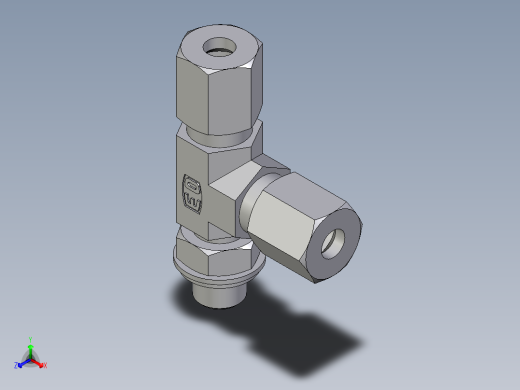 卡套式工业通用硬管接头EO_Adjustable_locknut_run_tee_LEE06LRCF